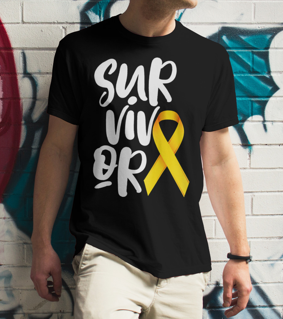Sarcoma Bone Cancer Survivor Yellow T-Shirt