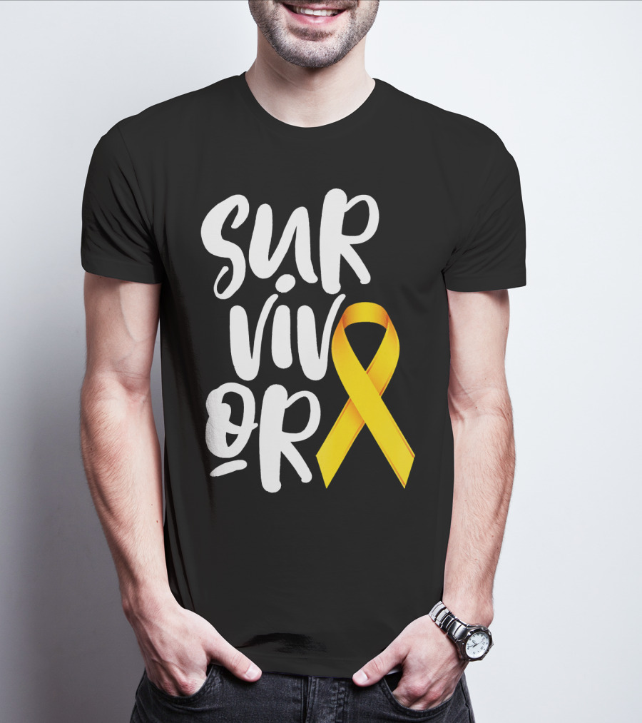 Sarcoma Bone Cancer Survivor Yellow T-Shirt