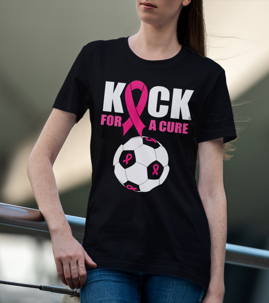 Kick For A Cure Soccer Ball Pink T-Shirt