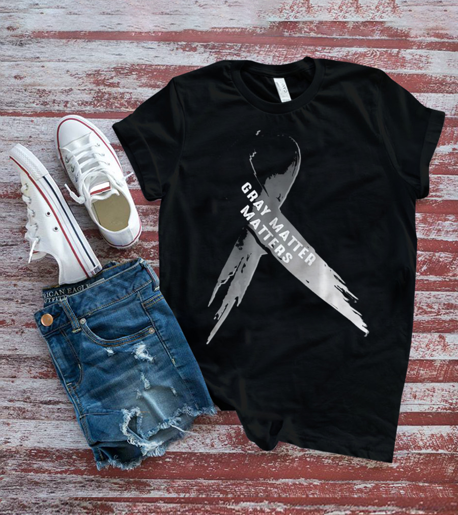 Gray Matter Matters National Brain Tumor Cancer Awareness T-Shirt