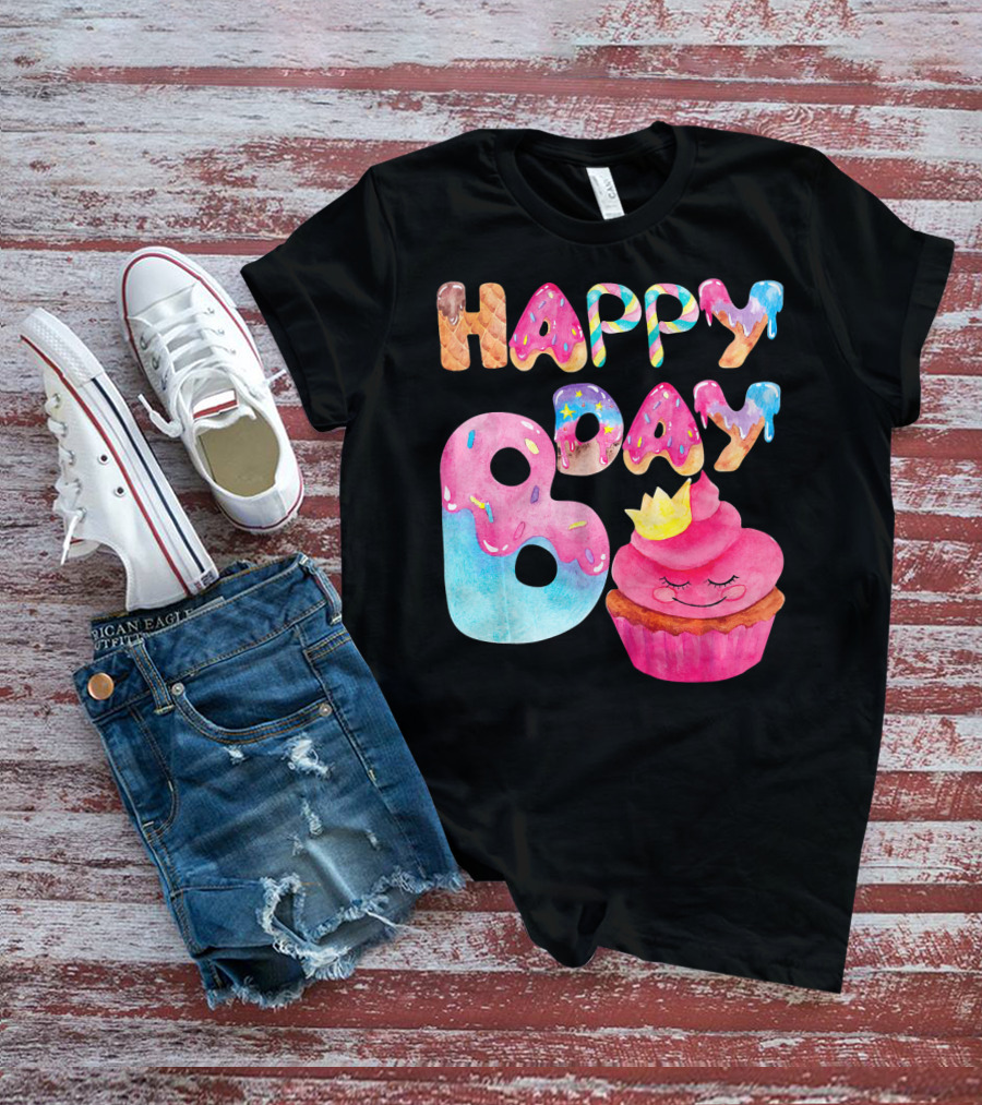 Happy Bday Cupcake Donut Themed Birthday T-Shirt