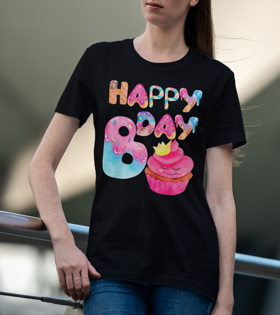 Happy Bday Cupcake Donut Themed Birthday T-Shirt