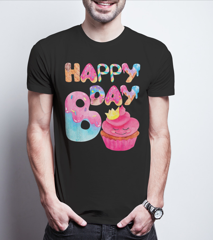 Happy Bday Cupcake Donut Themed Birthday T-Shirt