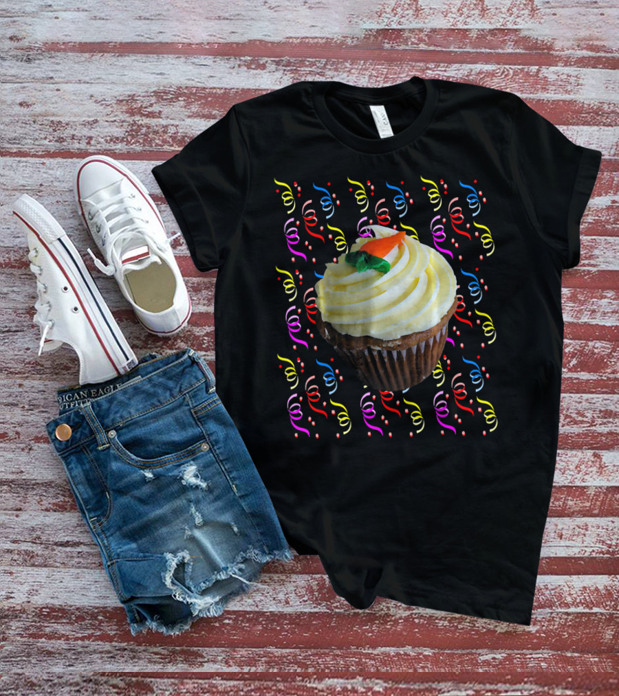 Cupcake And Confetti Cupcake With Colorful Swirl Decorations T-Shirt
