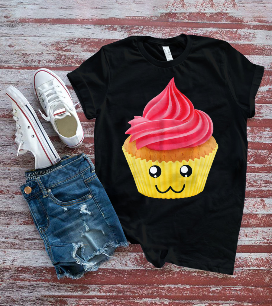 Kawaii Cupcake Lover Cute Muffin Face T-Shirt