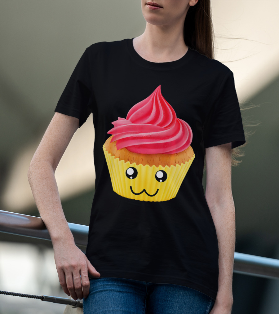 Kawaii Cupcake Lover Cute Muffin Face T-Shirt