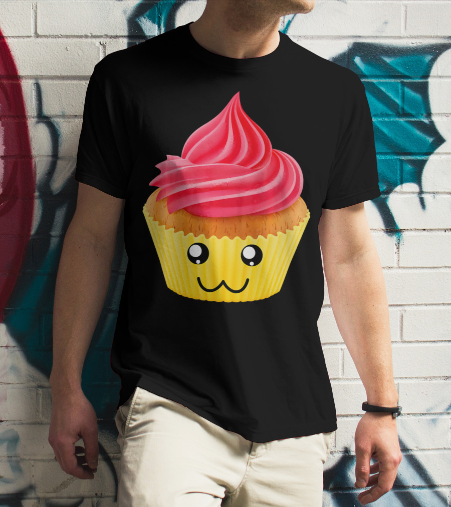 Kawaii Cupcake Lover Cute Muffin Face T-Shirt