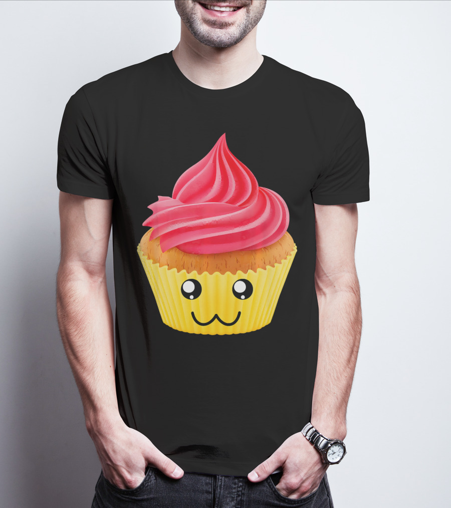 Kawaii Cupcake Lover Cute Muffin Face T-Shirt