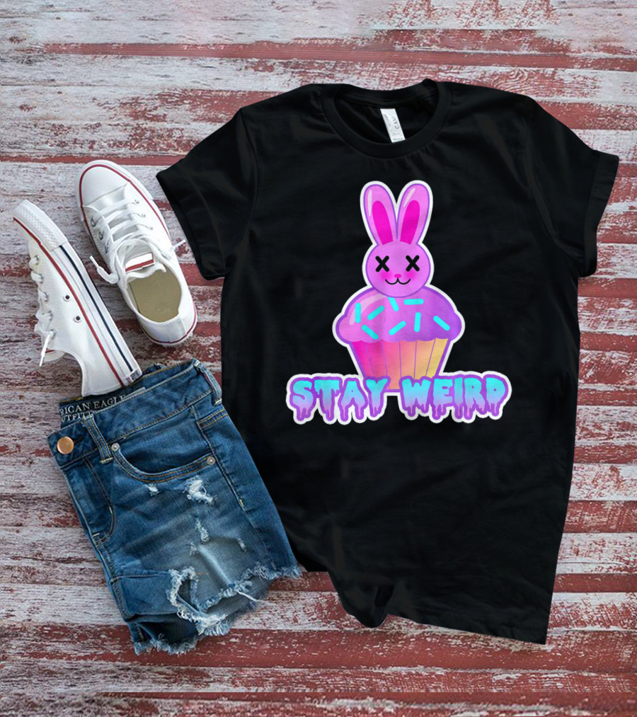 Stay Weird Pastel Goth Doom Bunny Cupcake T-Shirt
