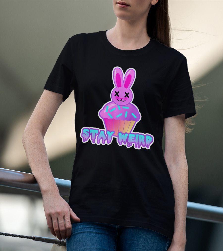Stay Weird Pastel Goth Doom Bunny Cupcake T-Shirt