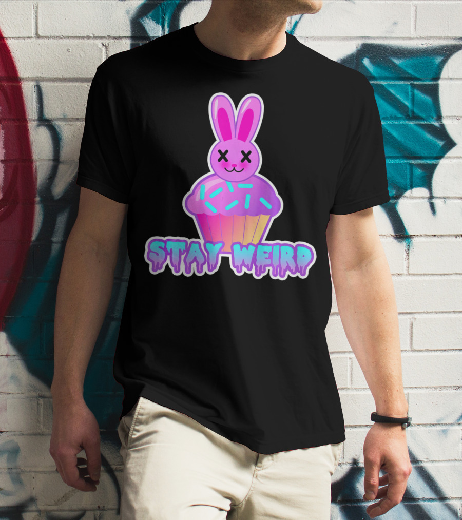 Stay Weird Pastel Goth Doom Bunny Cupcake T-Shirt