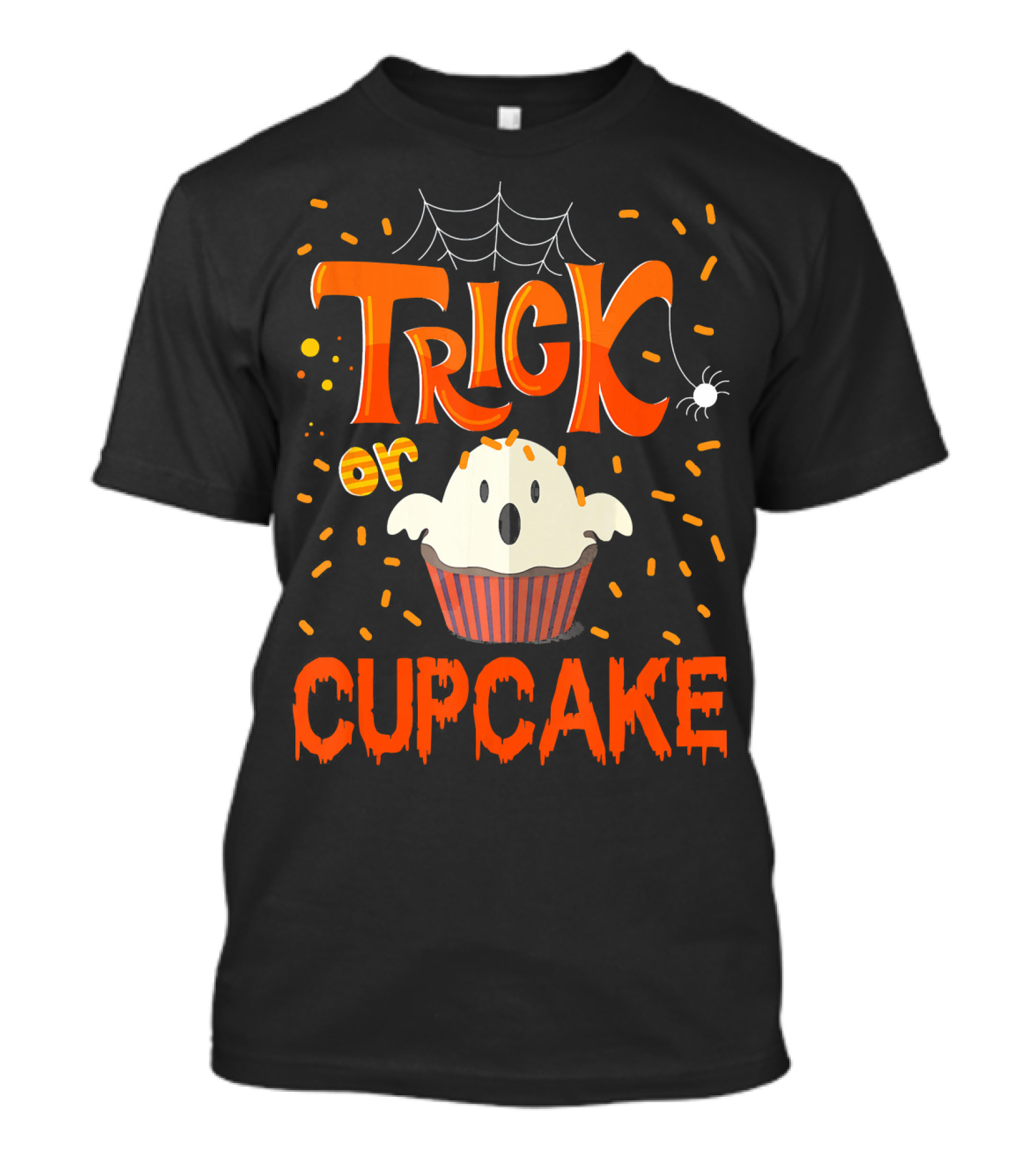 Trick Or Treat Spider Web Ghost Cupcake T-Shirt