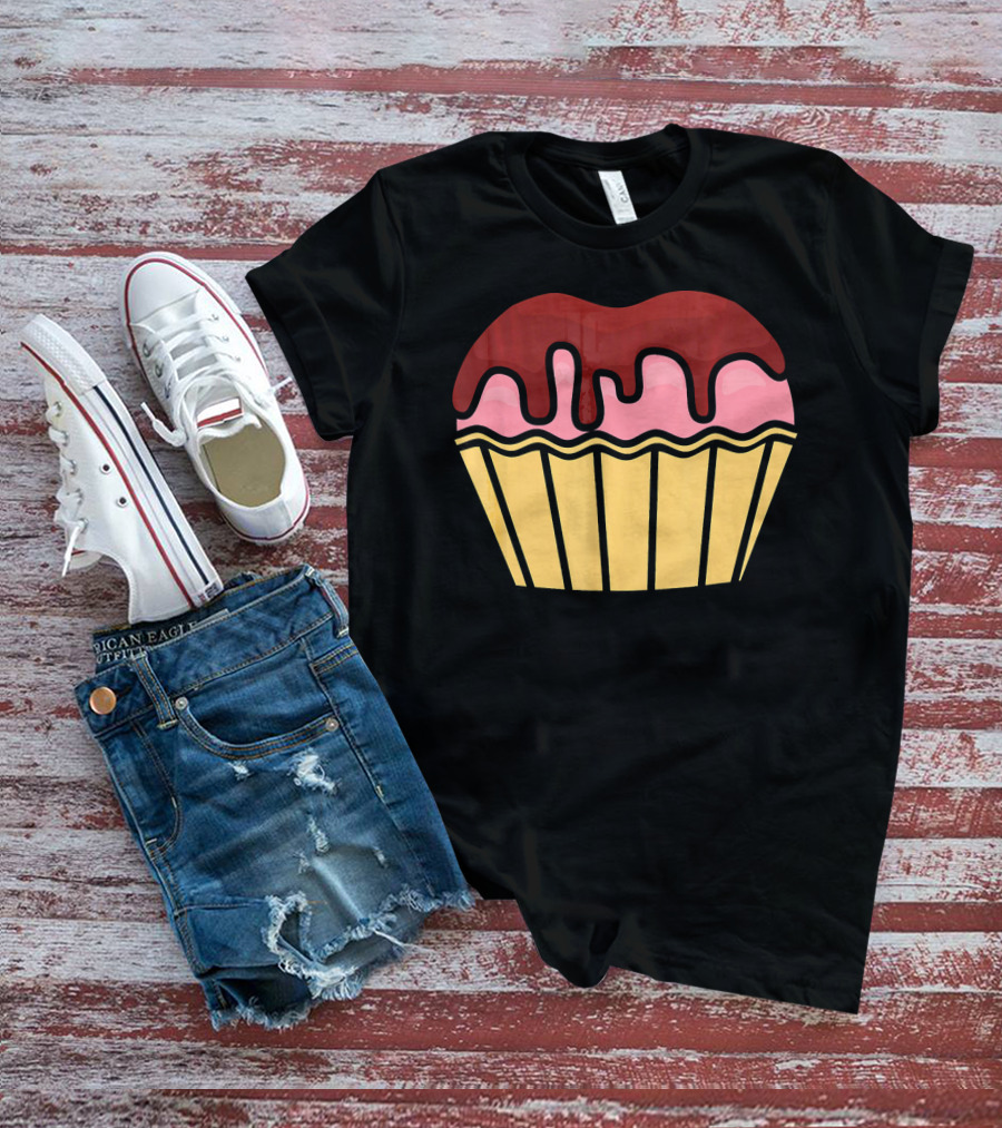 Cool Chocolate Dripping Halloween Cupcake T-Shirt