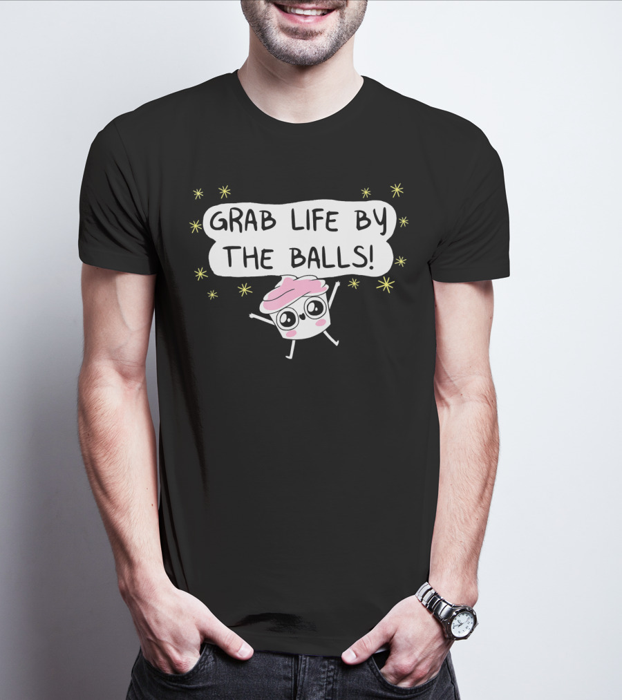 Grab Life By The Balls Good Advice Cupcake Cute Starry Character T-Shirt