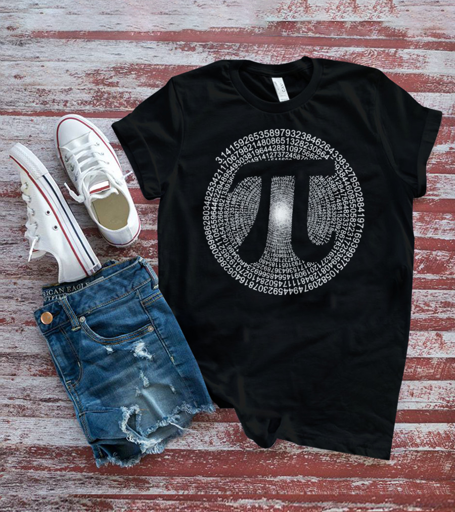 Pi Symbol With Digits Circle 3.14159265358979323846 T-Shirt