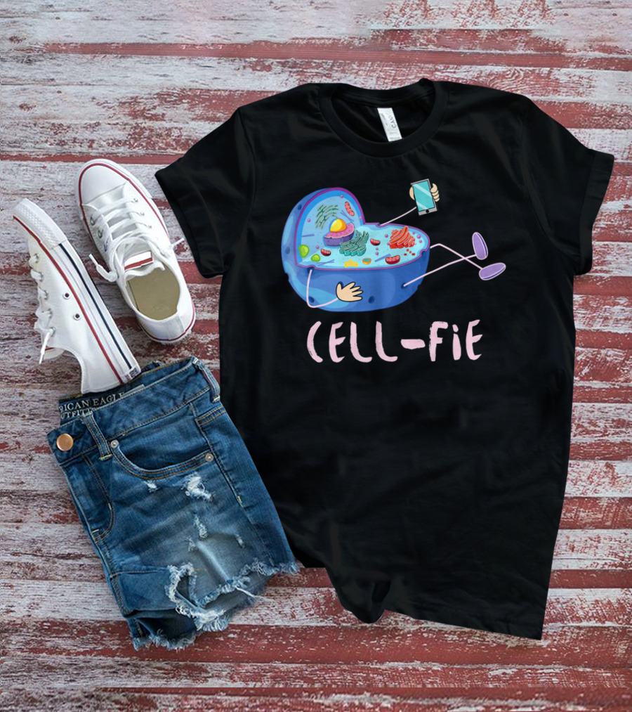 Cell Fie Funny Science Biology Teacher Cell Phone Concept T-Shirt