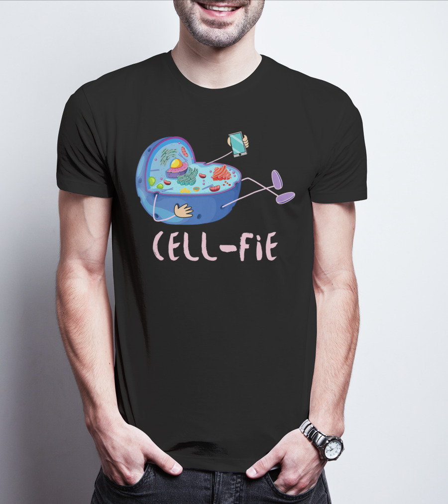 Cell Fie Funny Science Biology Teacher Cell Phone Concept T-Shirt