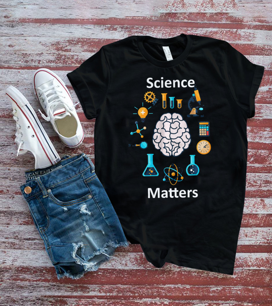 Science Matters STEM Tech Girls Brain Chemistry Physics Microscope T-Shirt