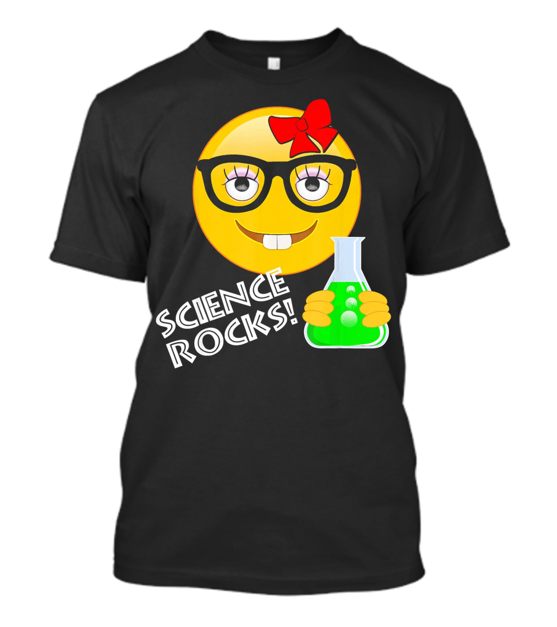 Science Rocks Emoji Chemistry Girl T-Shirt