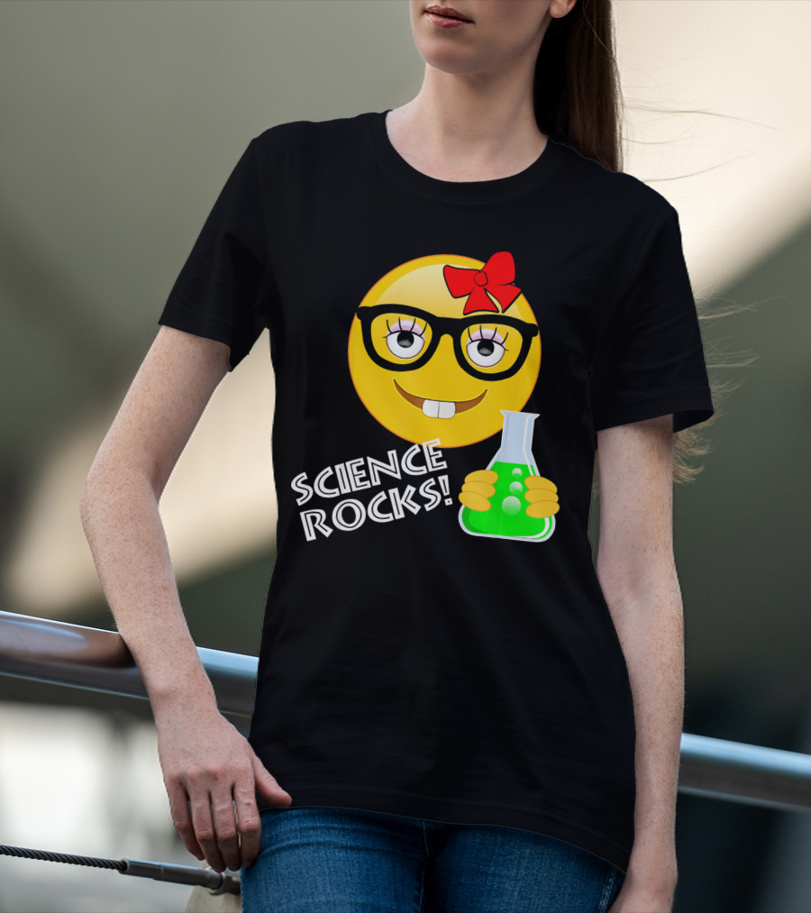 Science Rocks Emoji Chemistry Girl T-Shirt