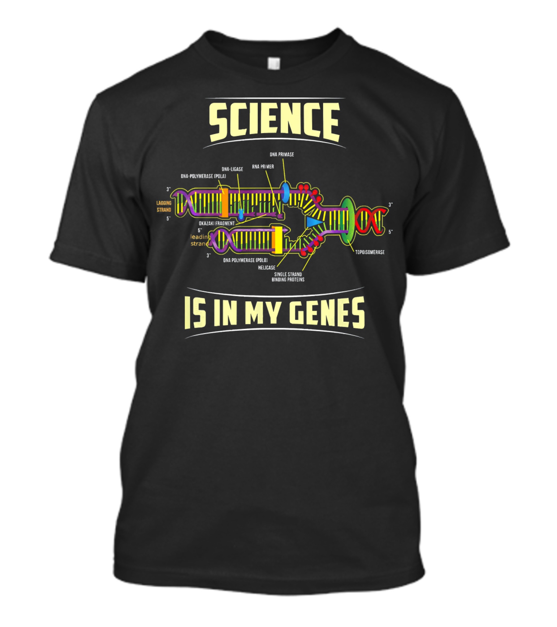 Science Is In My Genes DNA Polymerase Molecule Diagram T-Shirt
