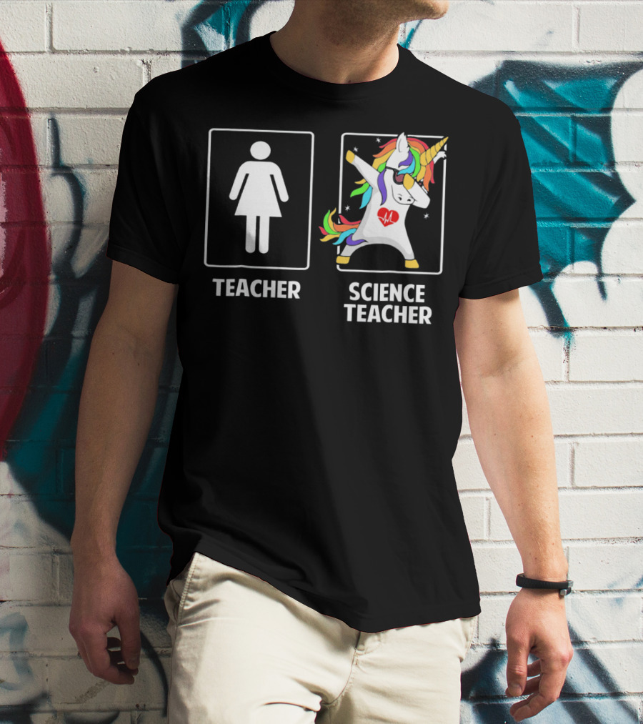 Teacher Science Teacher Unicorn Dabbing T-Shirt