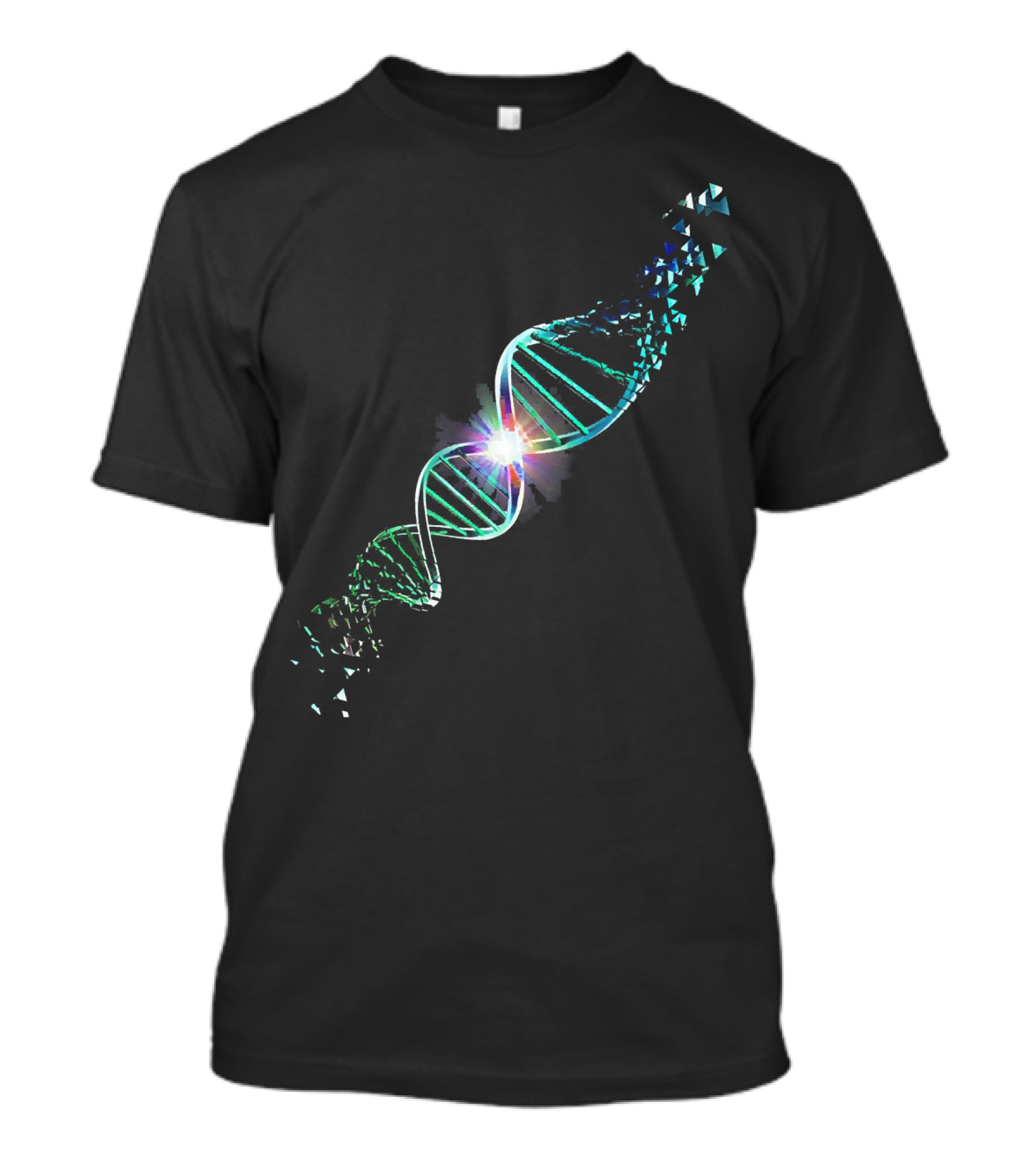 Shattered DNA Genetics Science Double Helix Fracture Illuminate T-Shirt