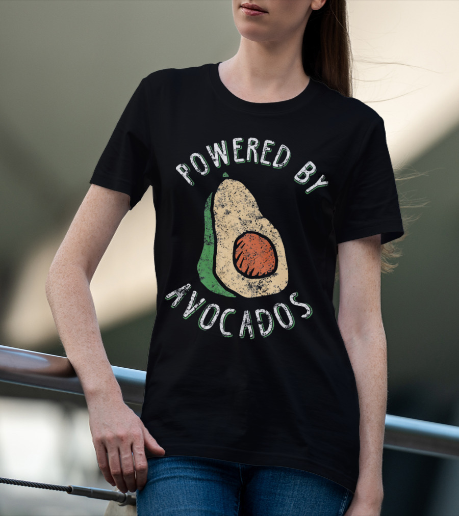 Powered By Avocados Cute Guacamole Lover Cinco De T-Shirt
