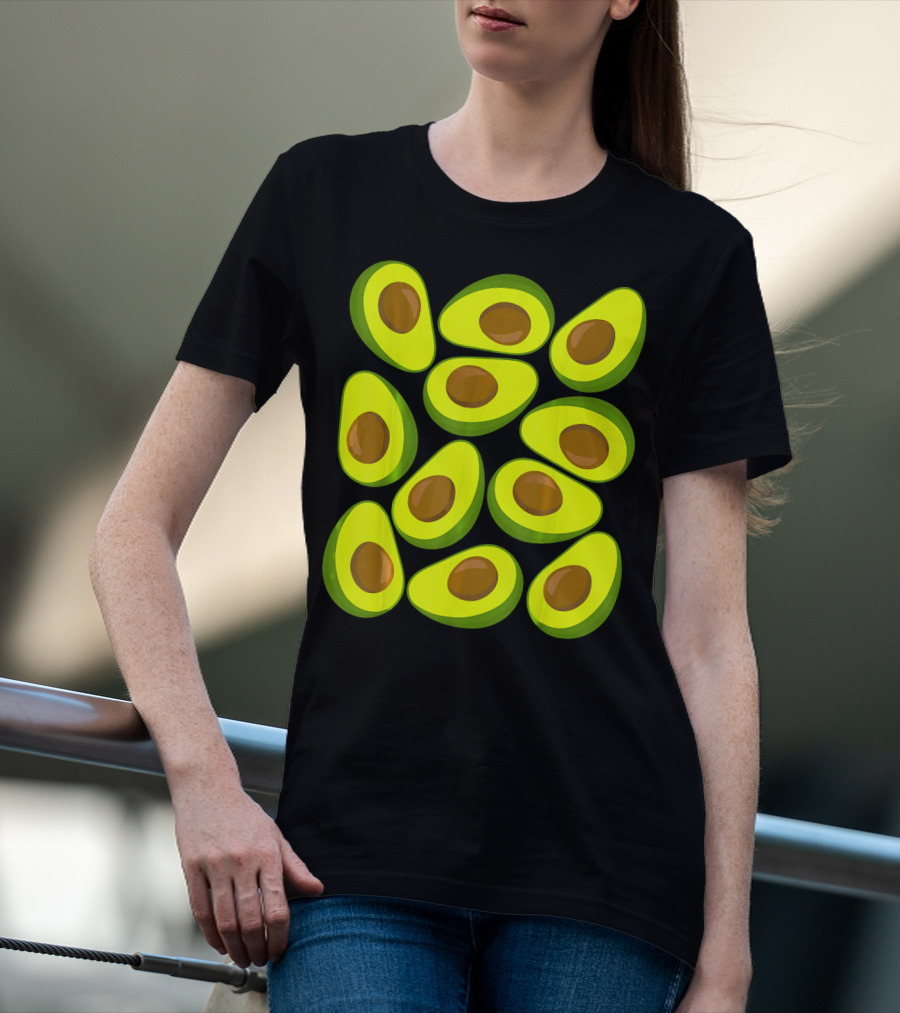 Avocado Pattern Funny Costume Holy Guaca T-Shirt