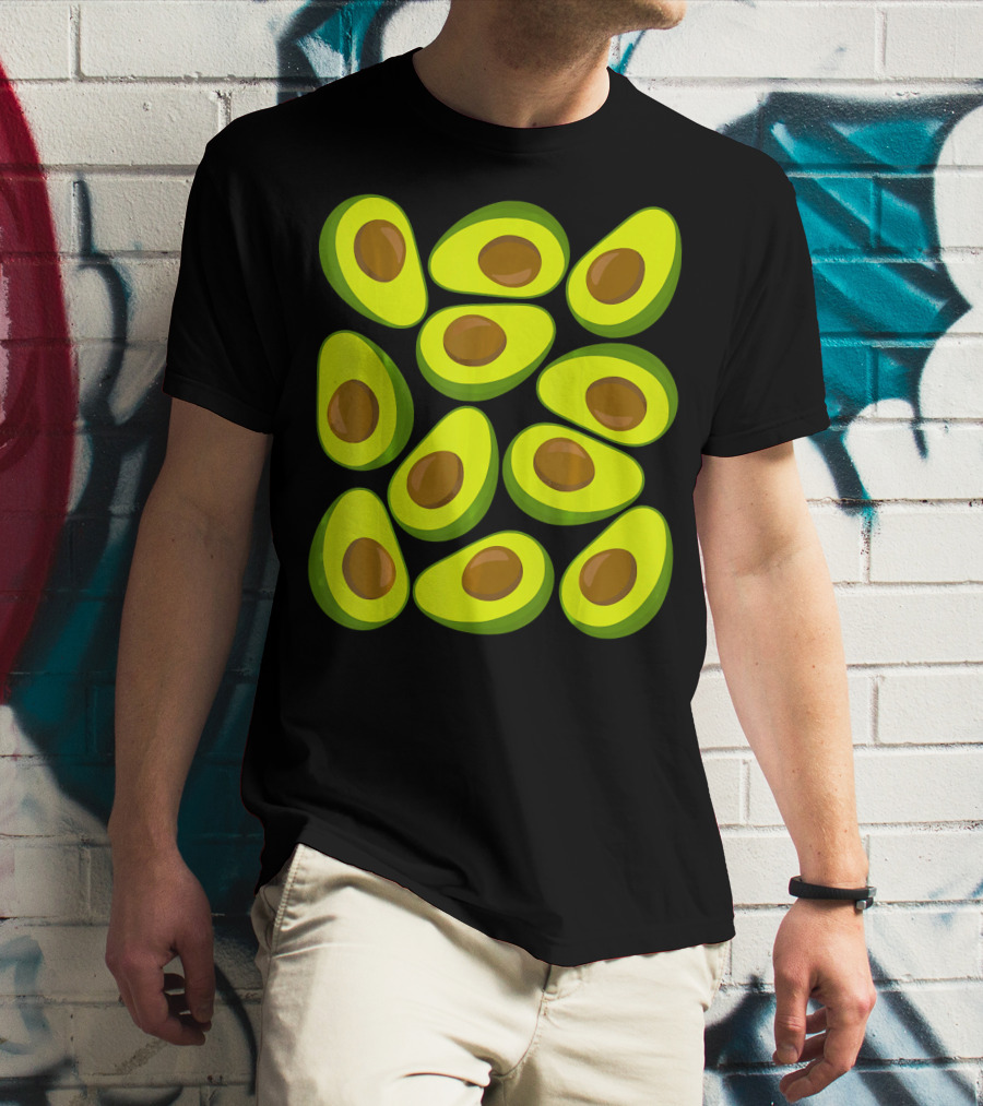 Avocado Pattern Funny Costume Holy Guaca T-Shirt