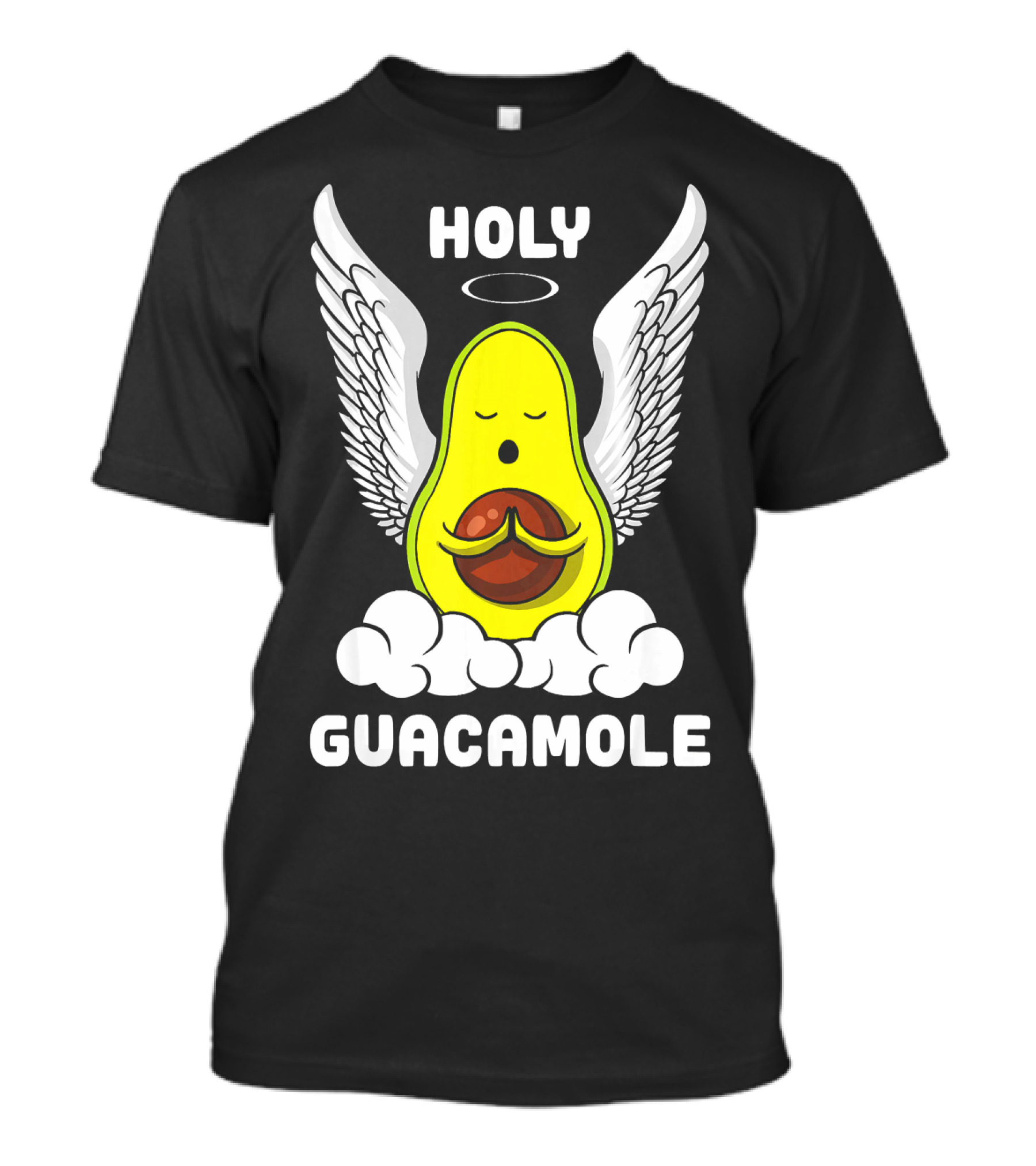 Holy Guacamole Avocado Angel With Wings Vegan Funny T-Shirt