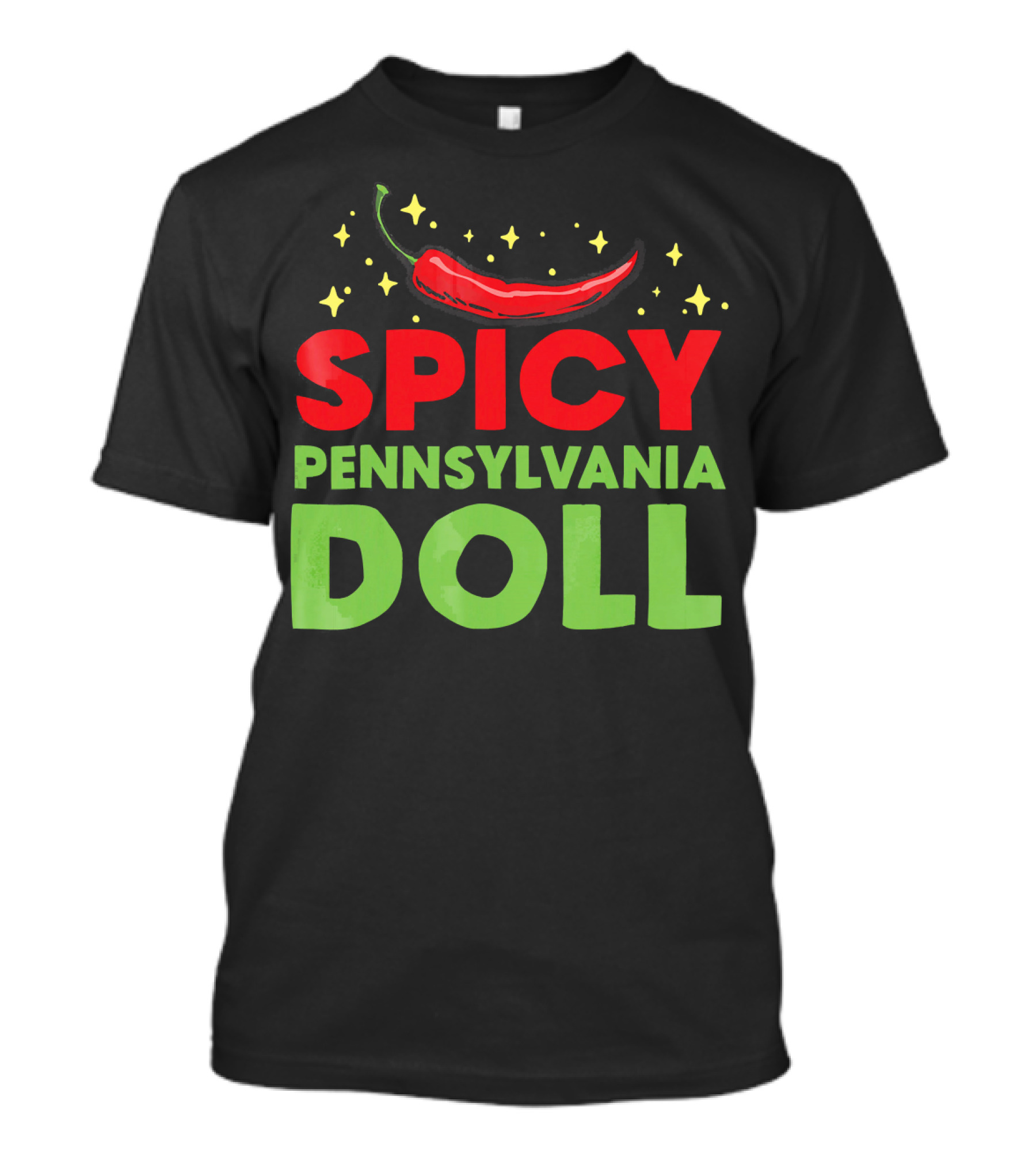 Spicy Pennsylvania Doll Chili Pepper Stars Fun T-Shirt