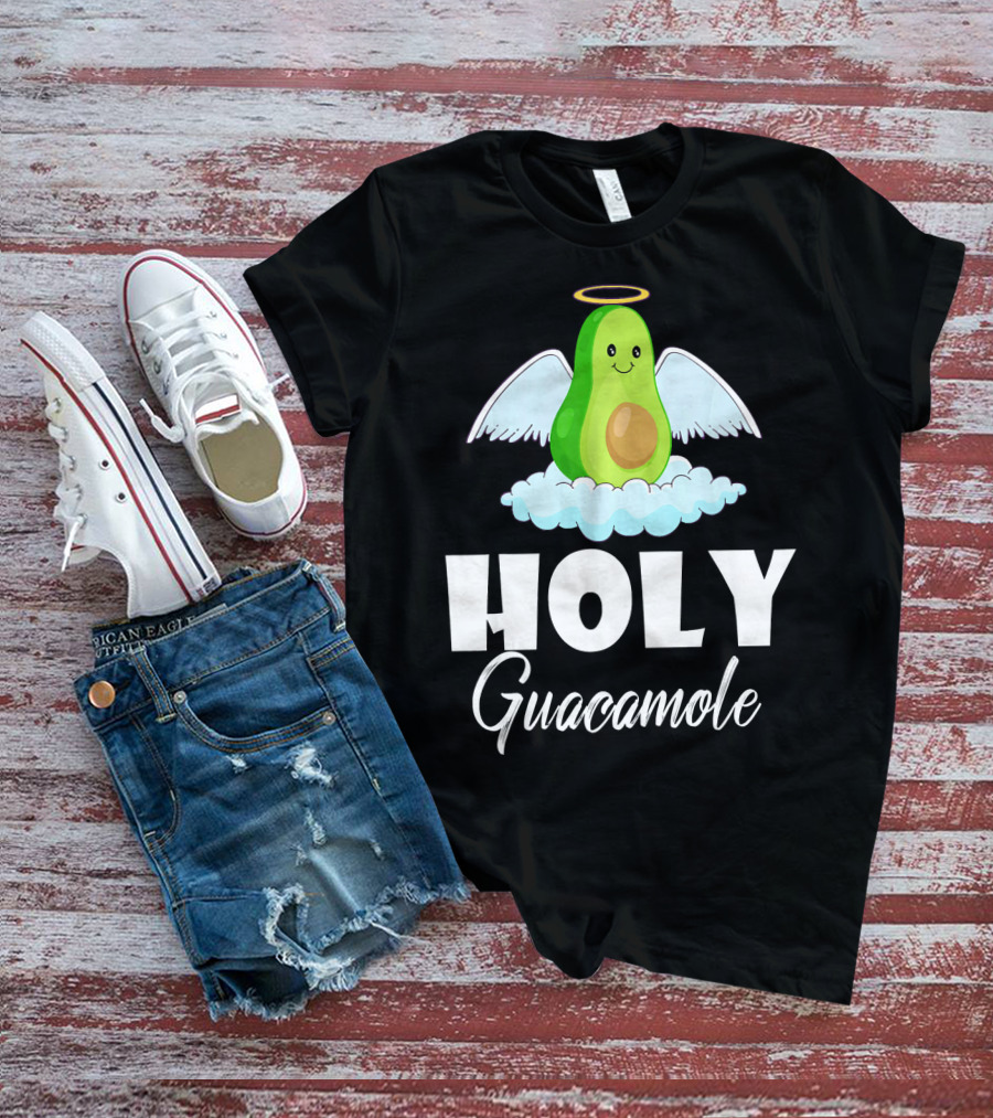 Holy Guacamole Avocado With Angel Wings And Halo T-Shirt