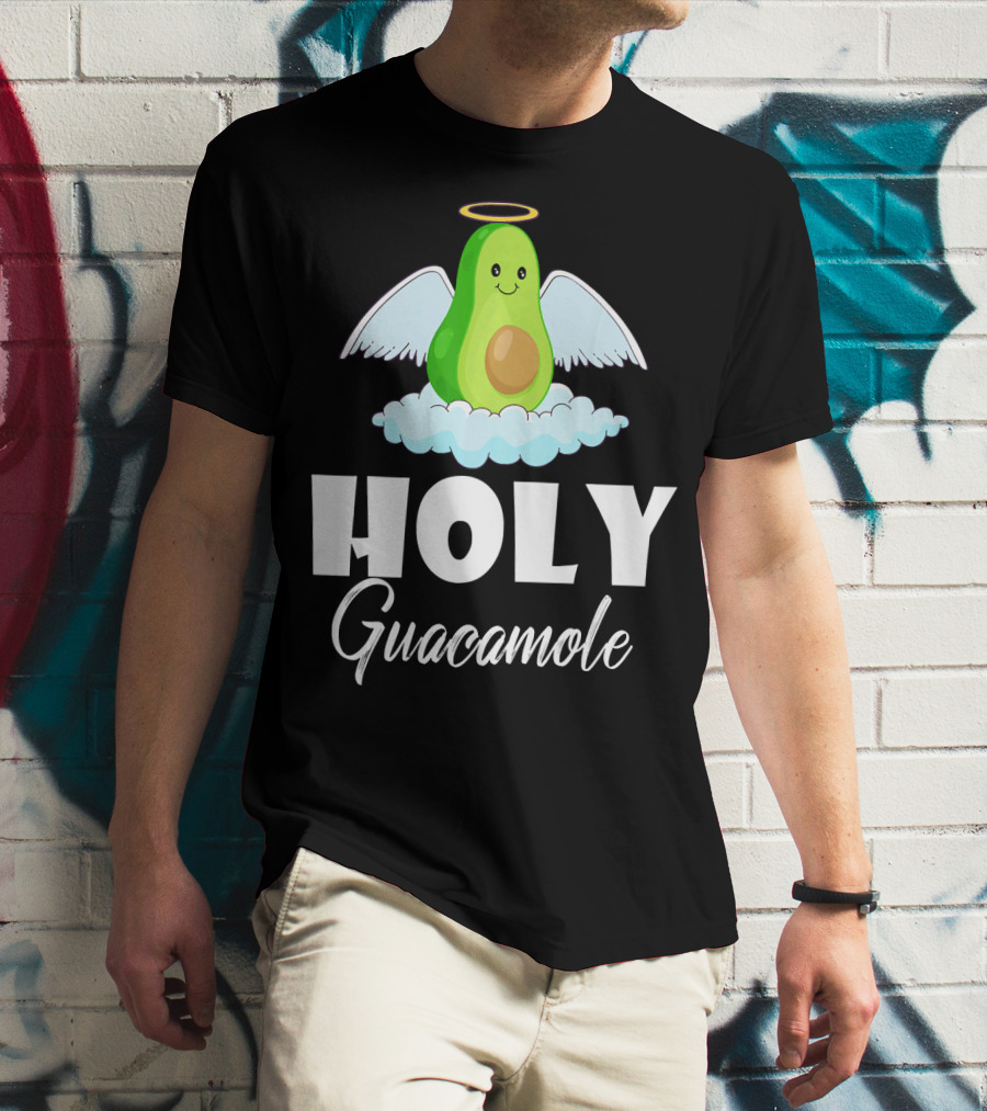 Holy Guacamole Avocado With Angel Wings And Halo T-Shirt