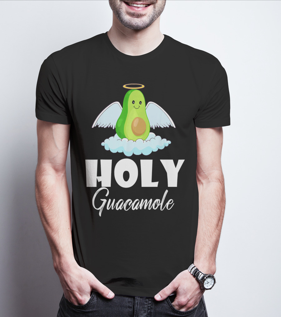Holy Guacamole Avocado With Angel Wings And Halo T-Shirt