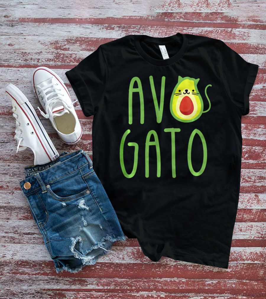 Funny Avogato Cat Cute Guacamole Avocado T-Shirt