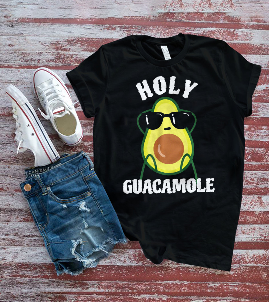 HOLY GUACAMOLE Funny Avocado With Sunglasses T-Shirt
