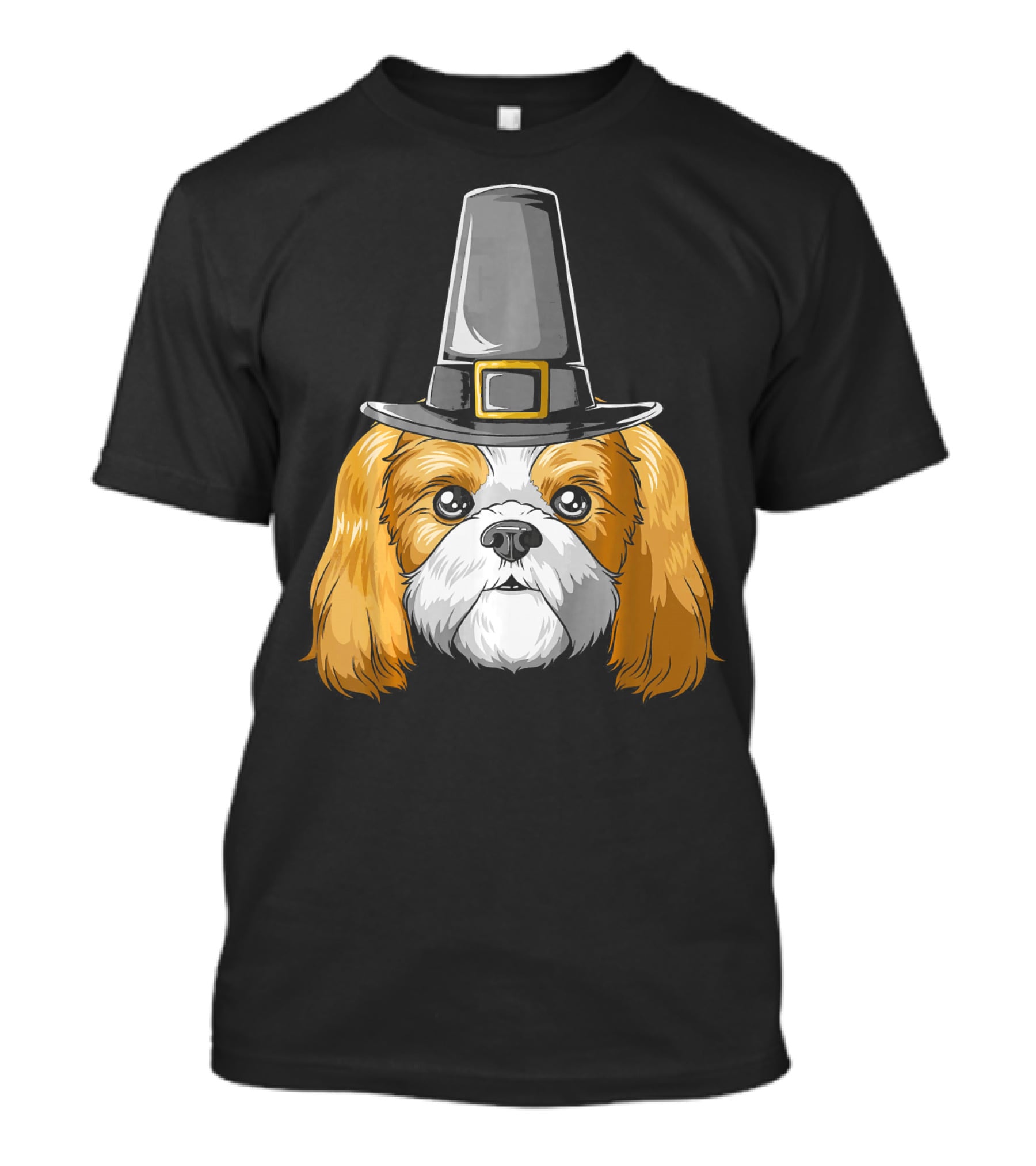 Shih Tzu Wearing Pilgrim Hat Thanksgiving T-Shirt