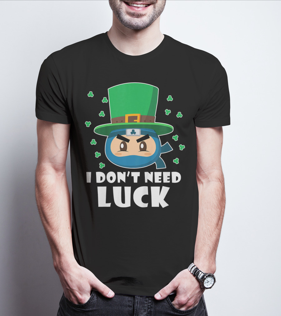 Kids Funny Ninja I Don't Need Luck T-Shirt