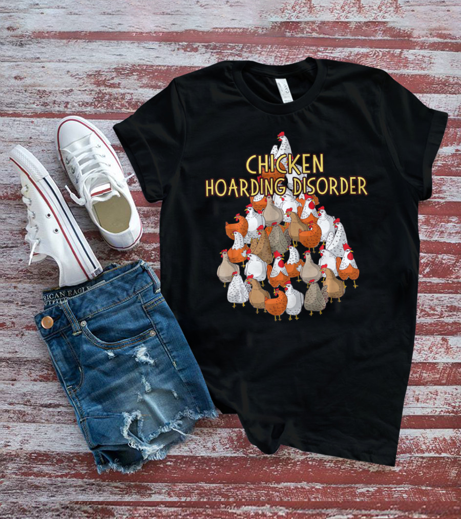 Chicken Hoarding Disorder Multicolor Chicken Pyramid T-Shirt