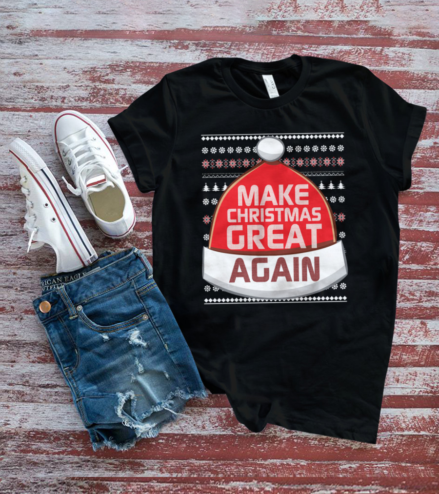 Make Christmas Great Again Santa Hat Snowflake T-Shirt