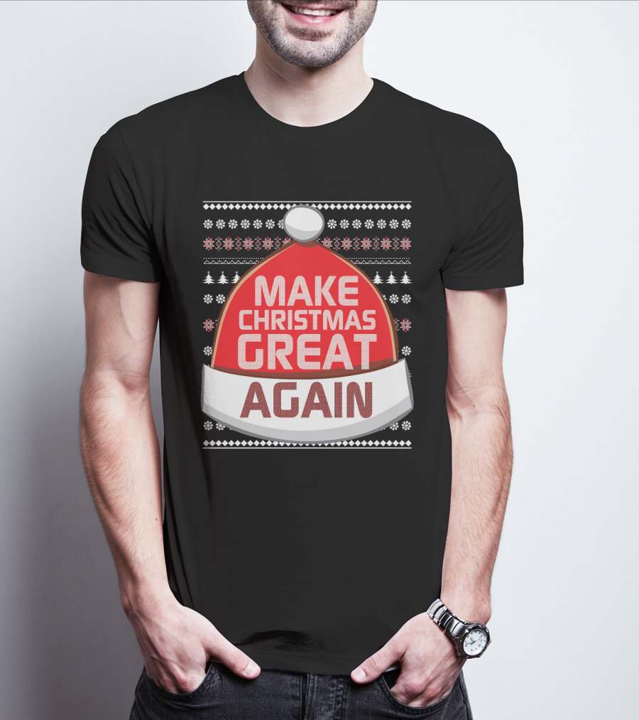 Make Christmas Great Again Santa Hat Snowflake T-Shirt