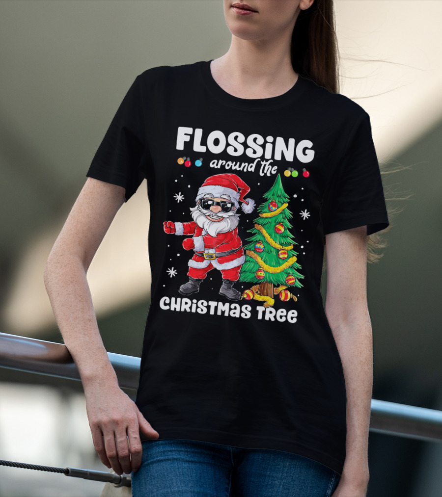 FLOSSING AROUND THE CHRISTMAS TREE T-Shirt