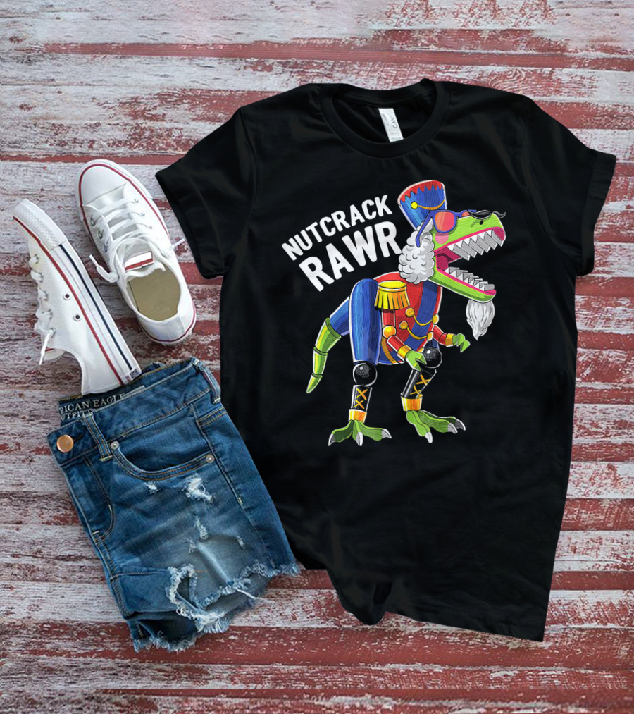 Nutcrack Rawr Christmas Rex Dinosaur Nutcracker T-Shirt