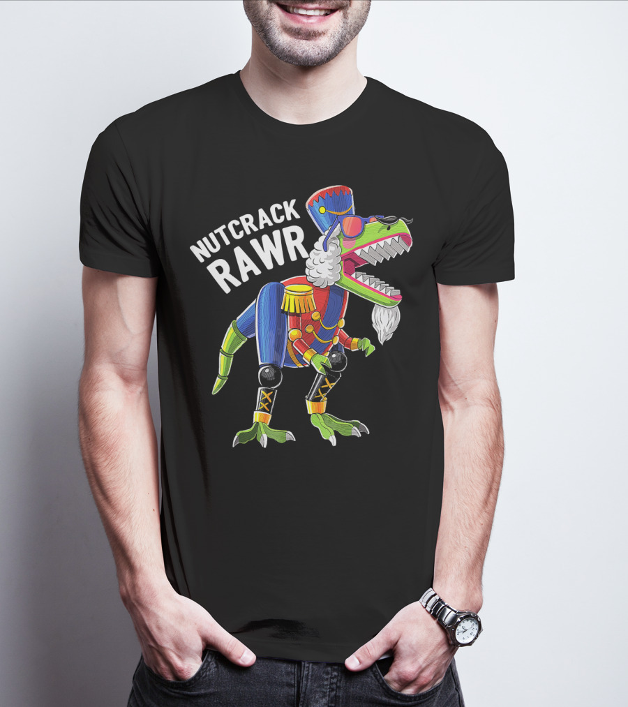 Nutcrack Rawr Christmas Rex Dinosaur Nutcracker T-Shirt