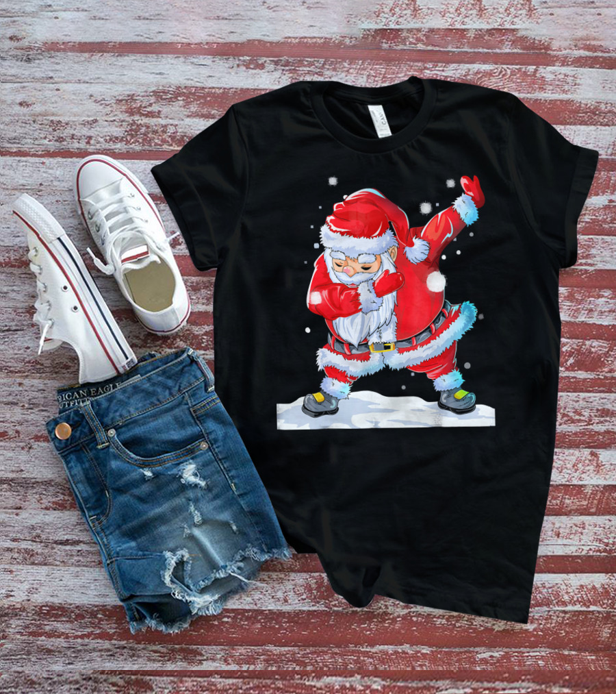 Dabbing Santa Claus Christmas Funny Festive Pose T-Shirt