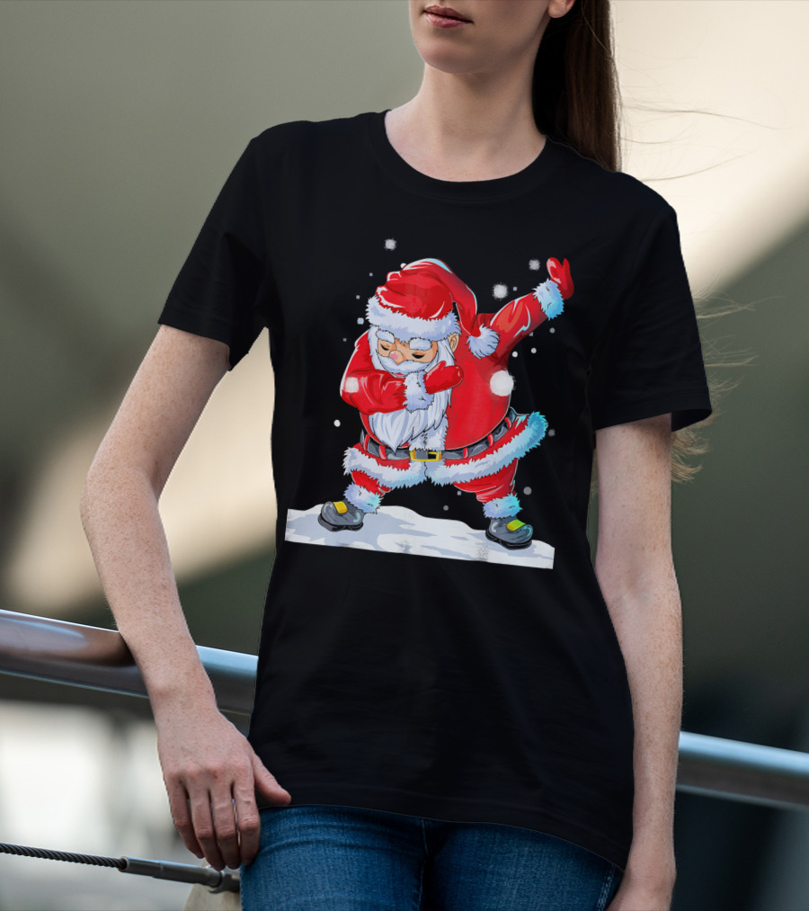 Dabbing Santa Claus Christmas Funny Festive Pose T-Shirt