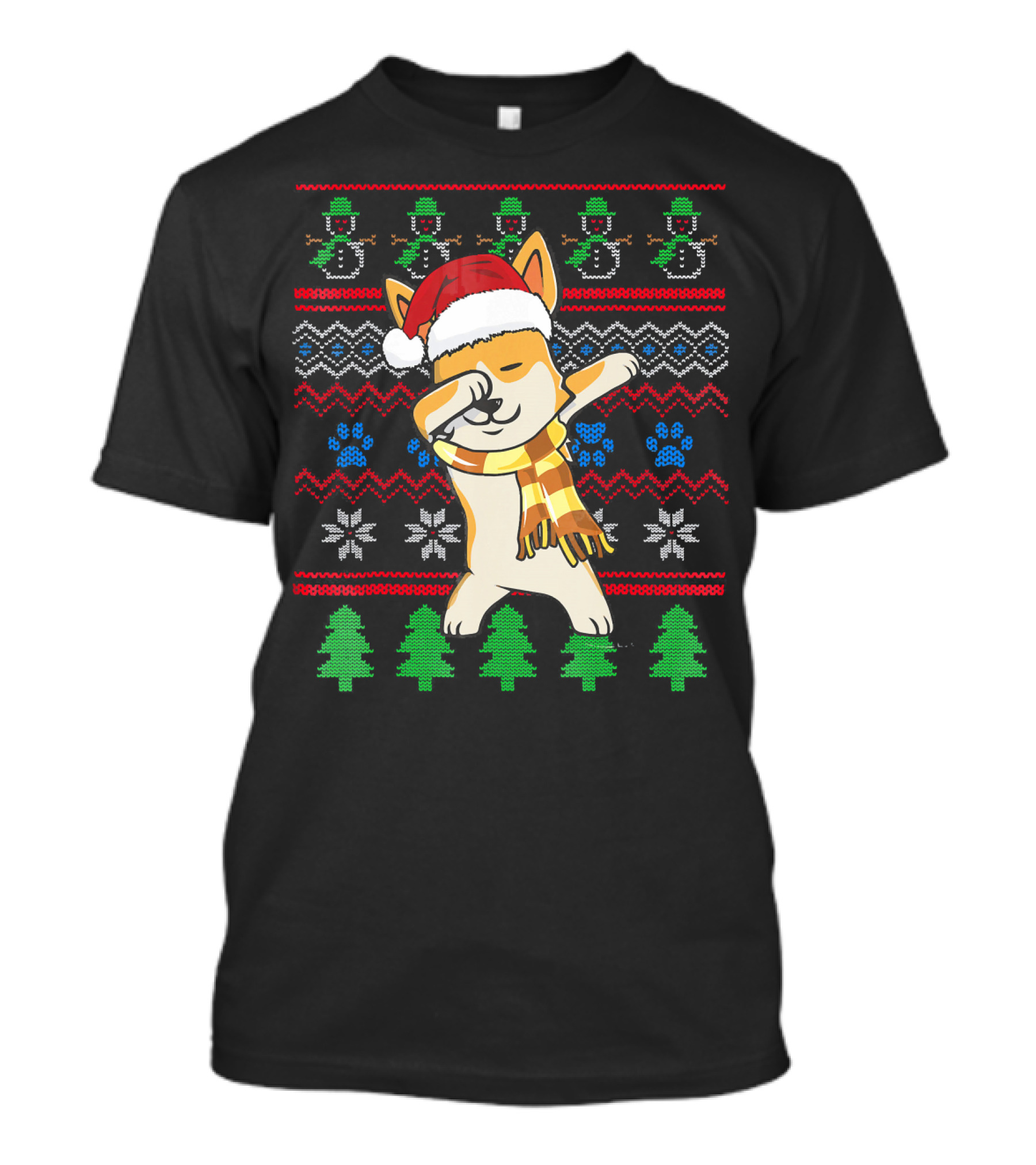 Corgi Dabbing Santa Hat Ugly Christmas T-Shirt