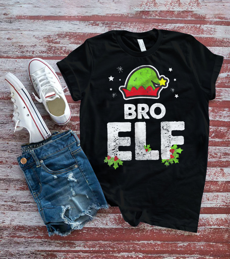 Bro Elf Christmas Family Brother Matching Holiday T-Shirt