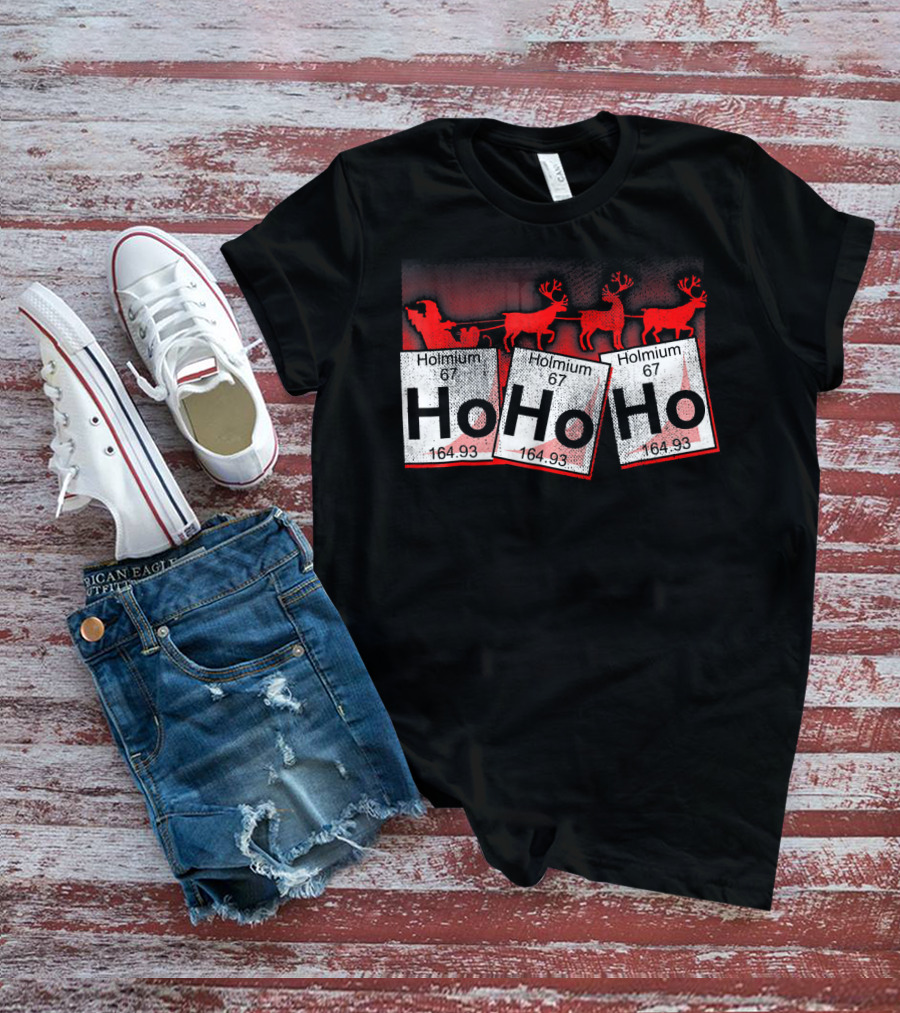 Santa Claus Merry Christmas Ho Ho Holmium Periodic Table T-Shirt